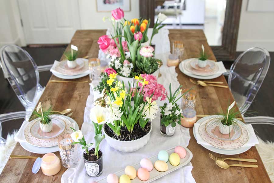 welcome spring with this gorgeous floral Easter tablescape