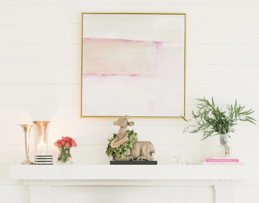 Valentine's Day inspired mantel for under $10!