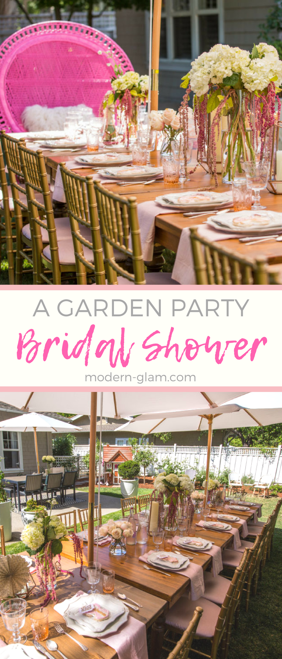 Garden Bridal Shower. A beautiful shower set in the garden. Pink Bridal Shower, Blush Tablescape. Bridal Brunch