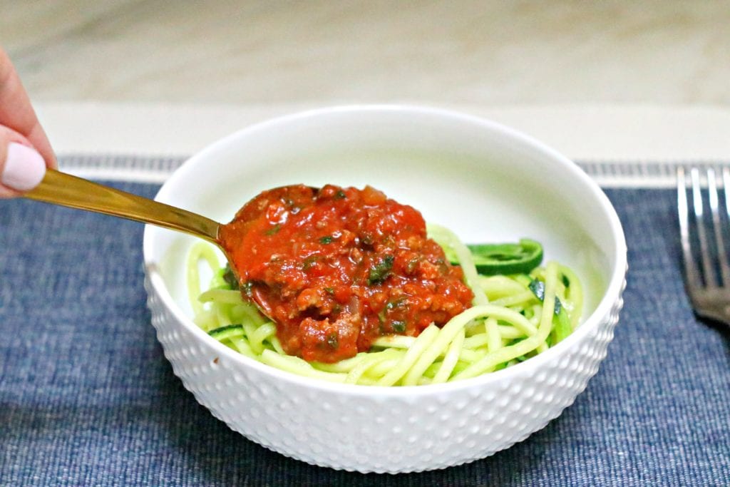 whole30 zoodles bolognese