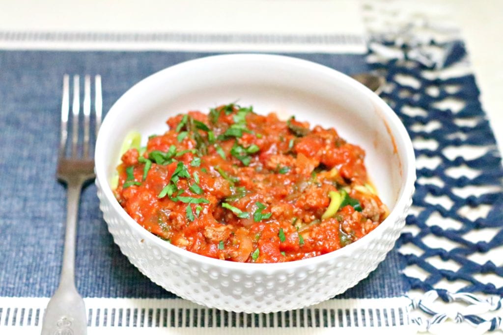 whole30 zoodles bolognese