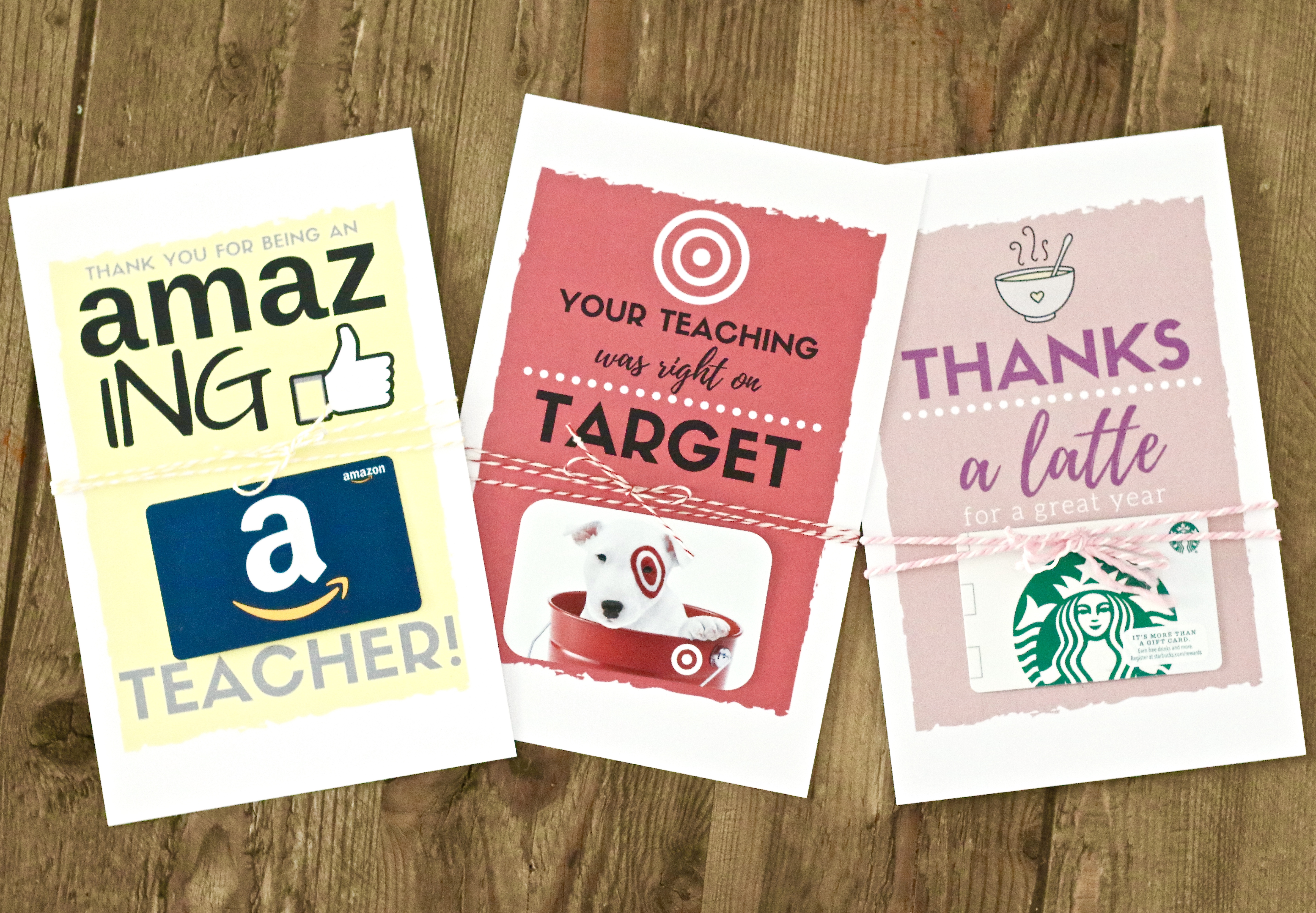 teacher gift card printables