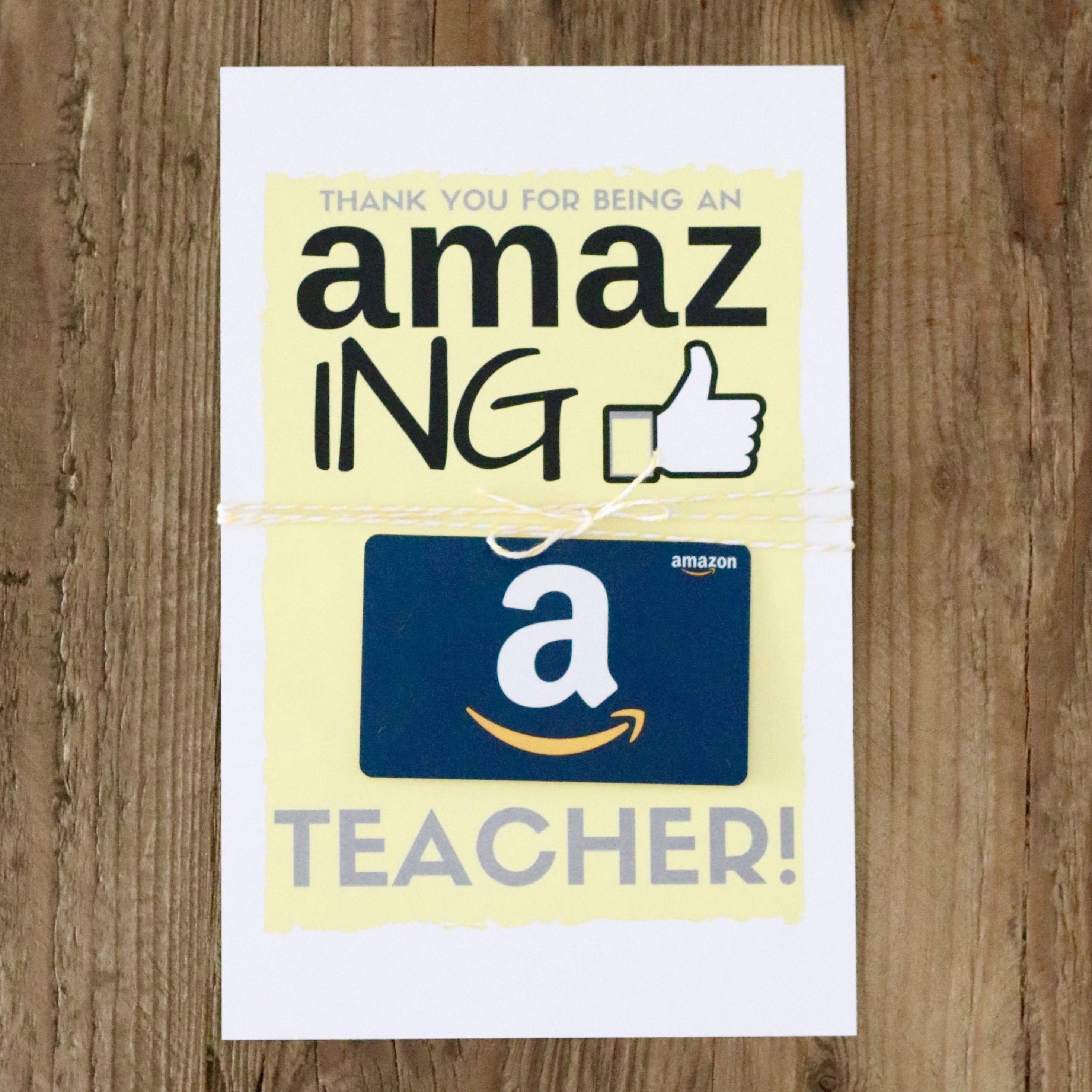teacher gift card printables
