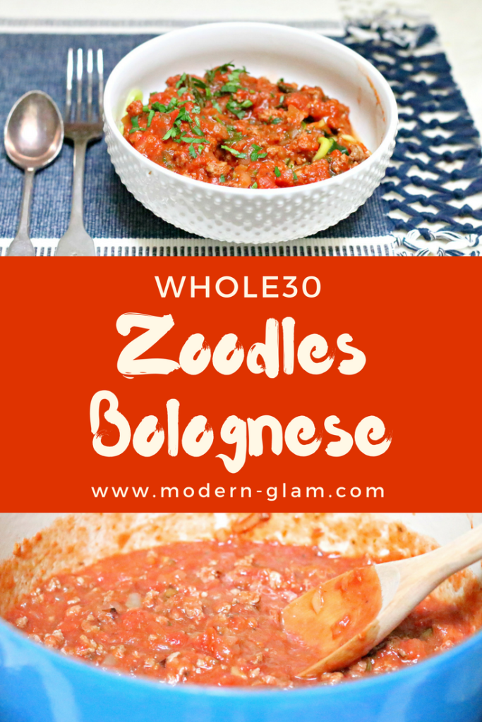 whole30 zoodles bolognese