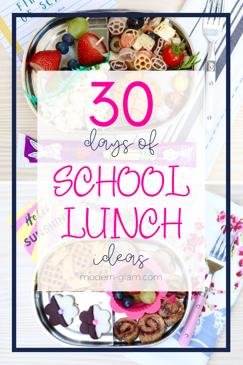 school lunch ideas printable