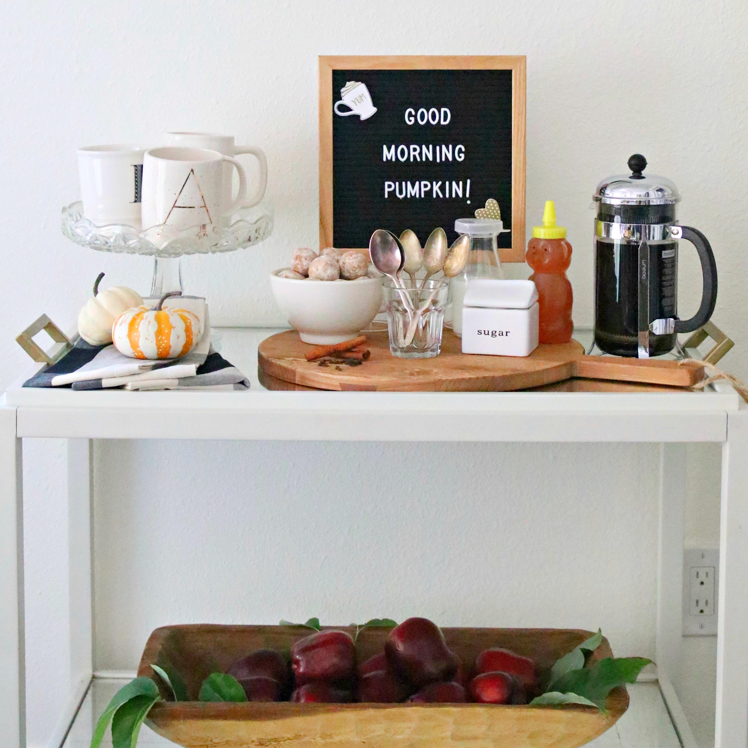 farmhouse bar cart fall