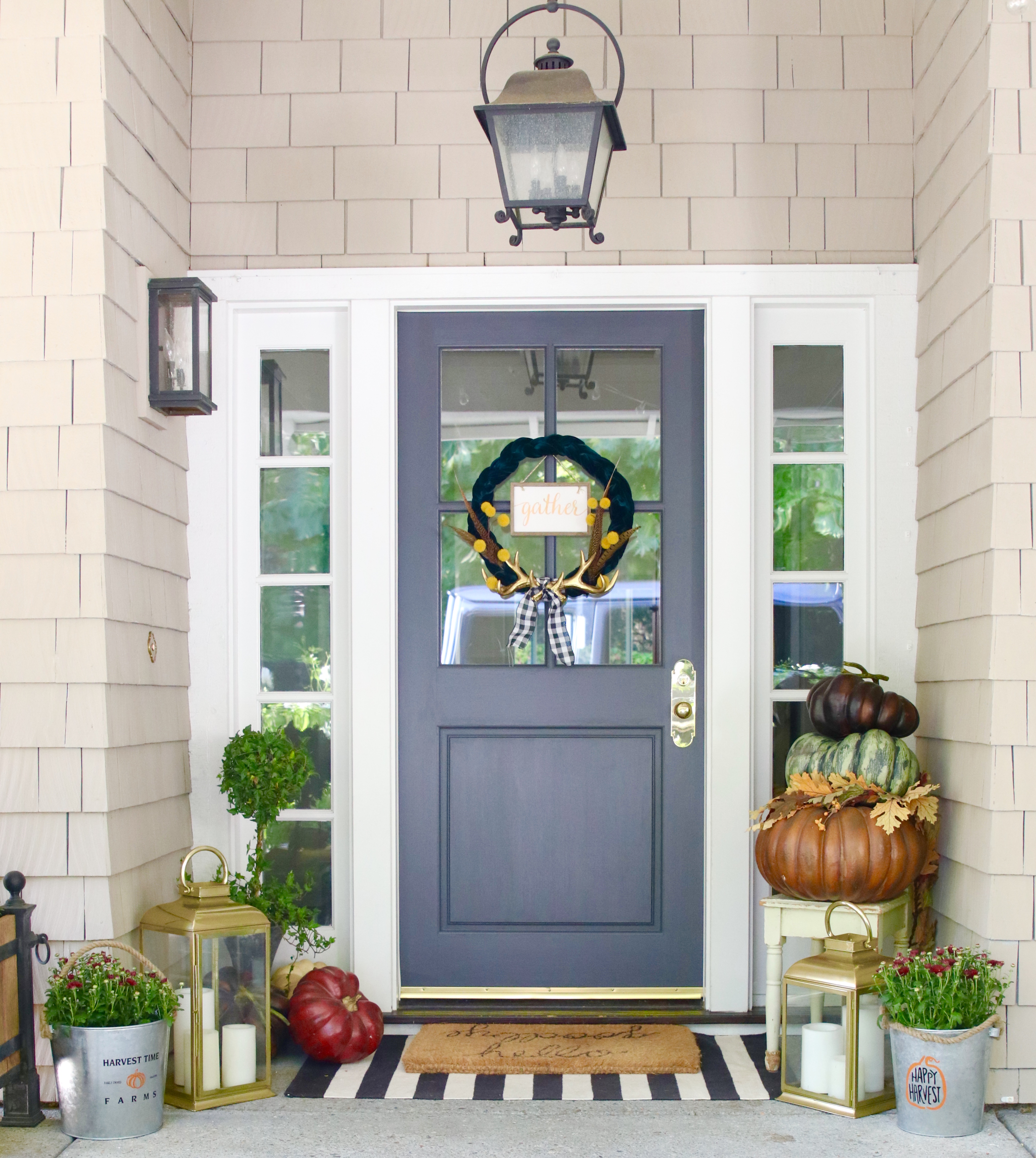 fall farmhouse front porch