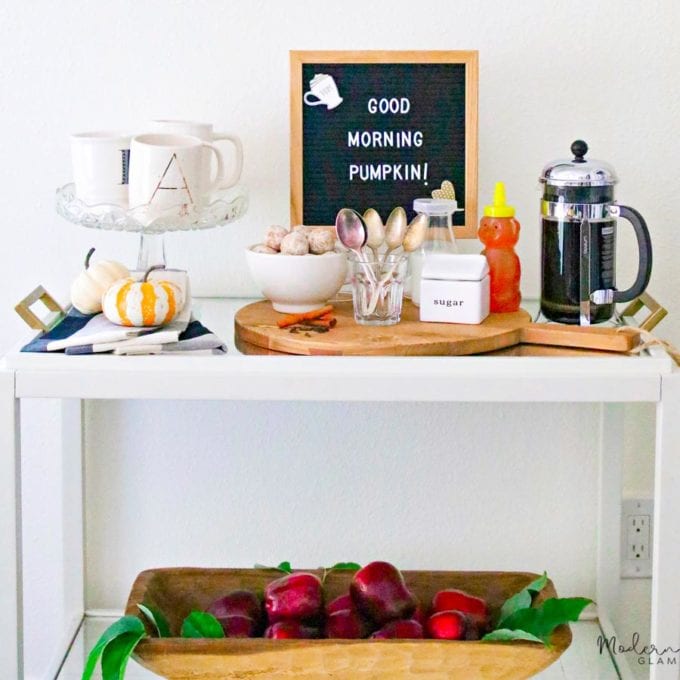 fall bar cart decorating idea