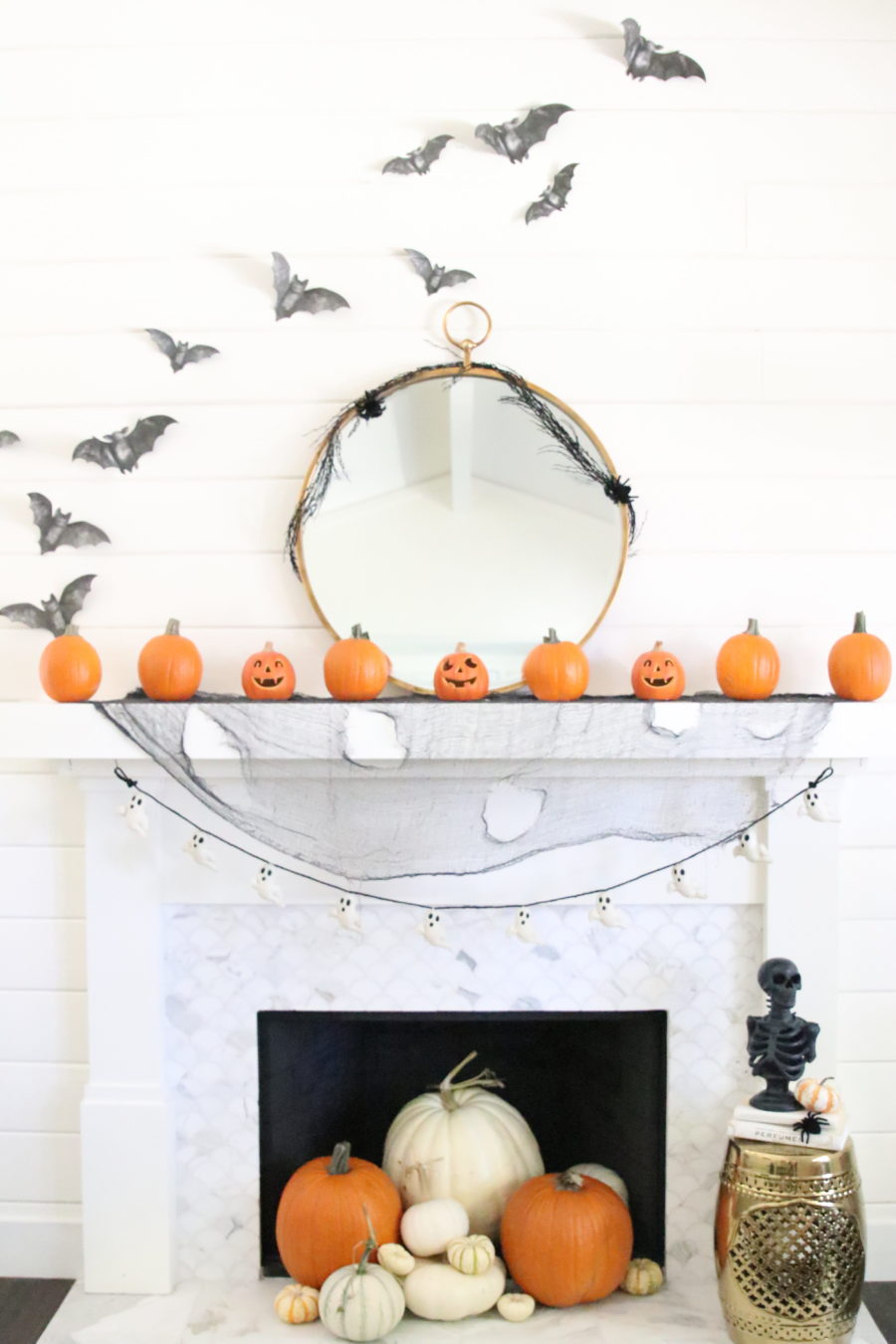 halloween spooky mantel