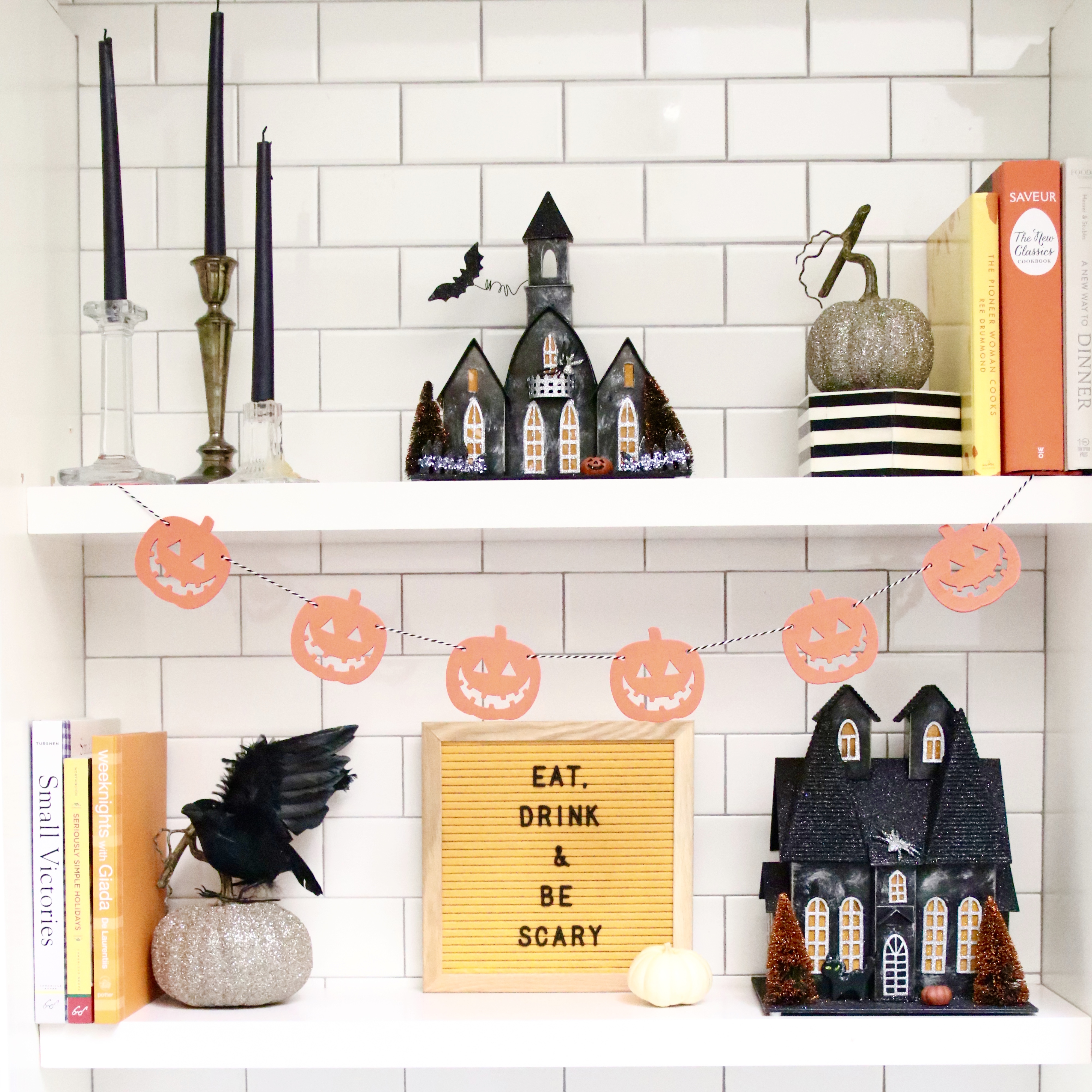 kitchen halloween shelf