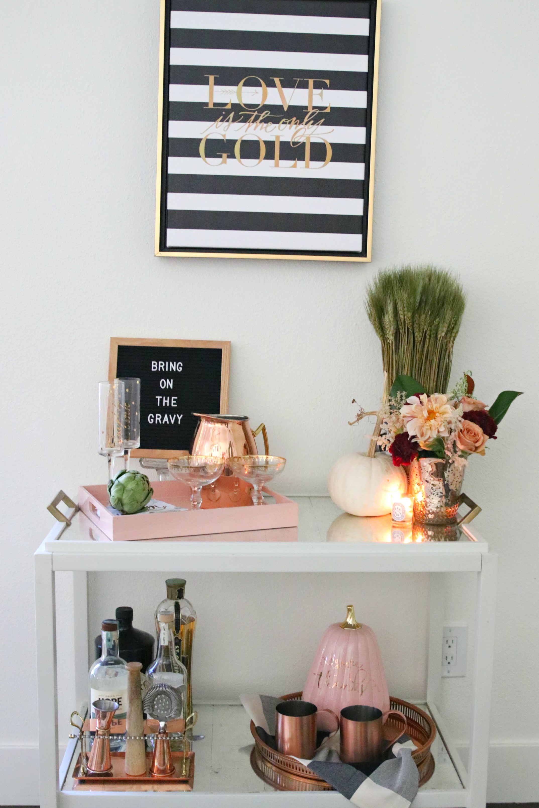 thanksgiving bar cart