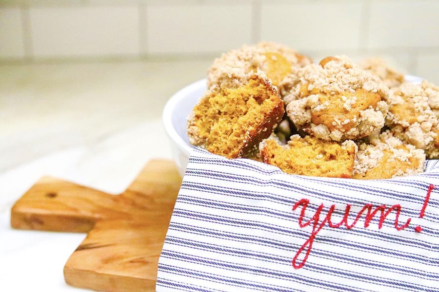 perfect pumpkin chai muffins with crumb topping