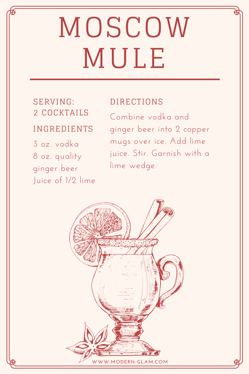 Free Printable Moscow Mule Recipe Card