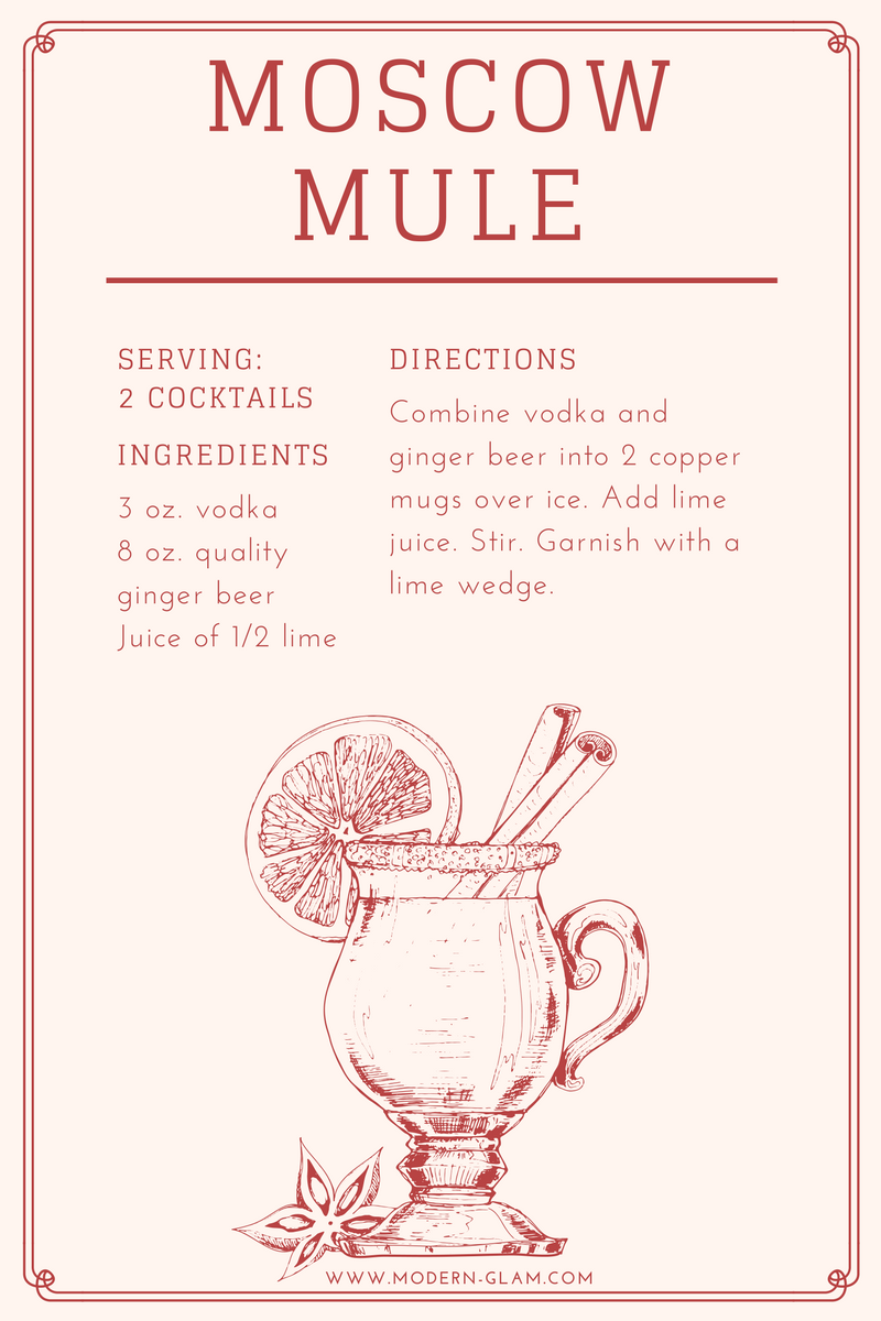 Moscow Mule Recipe Card Printable Sante Blog