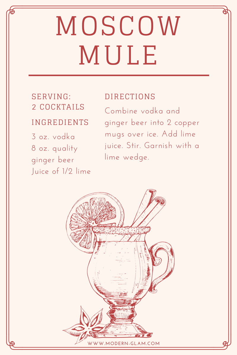 Moscow Mule Recipe Card Printable Sante Blog Moscow Mule Recipe Card Printable Sante Blog