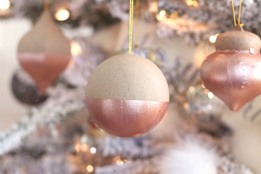 Easy Project: DIY $1 Dipped Rose Gold Ornament