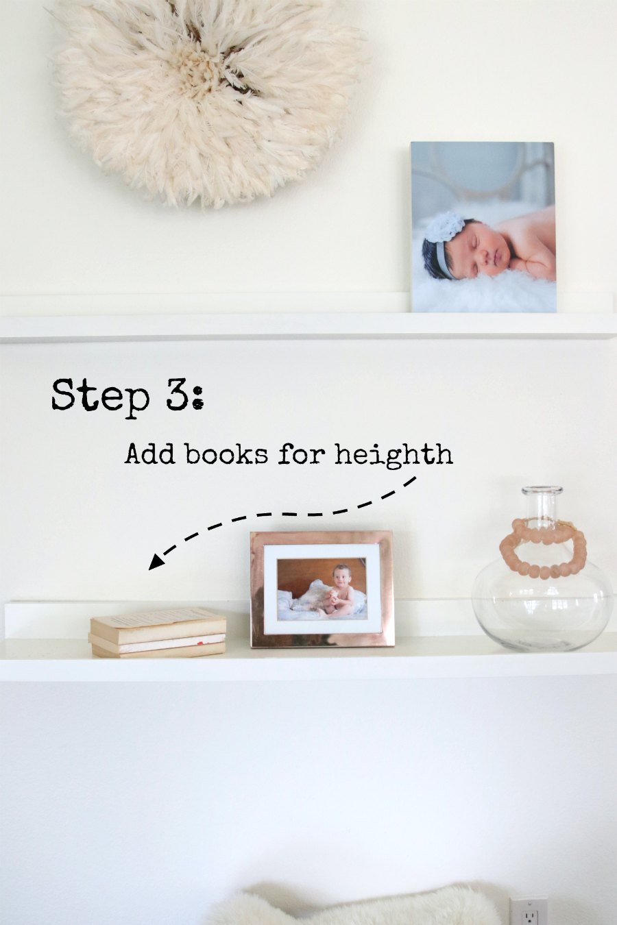 Step By Step Instructions on how to style your shelves