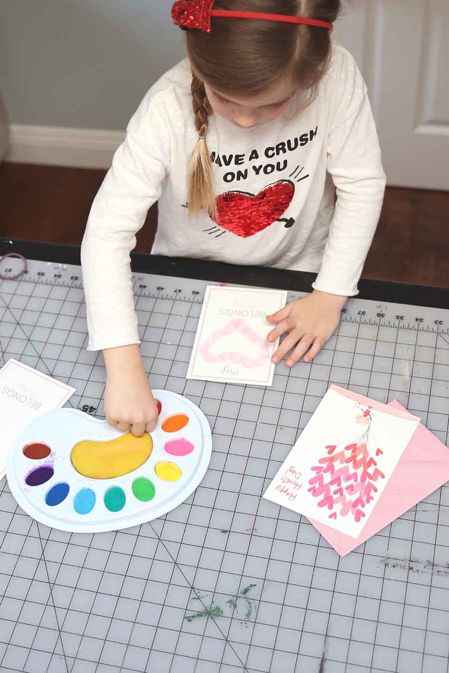 Valentine's Day Kids Thumbprint Art with free printable