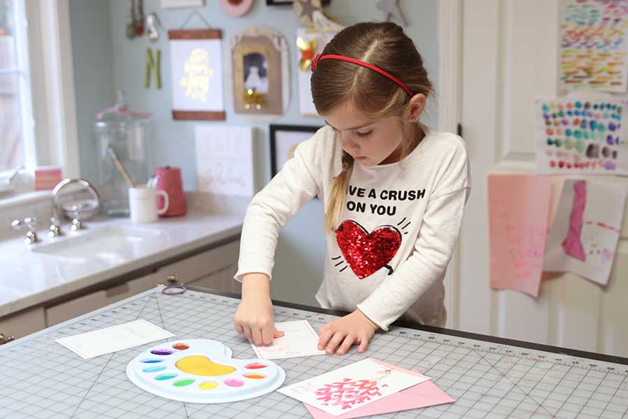 Kids Valentine's Day Thumbprint Art