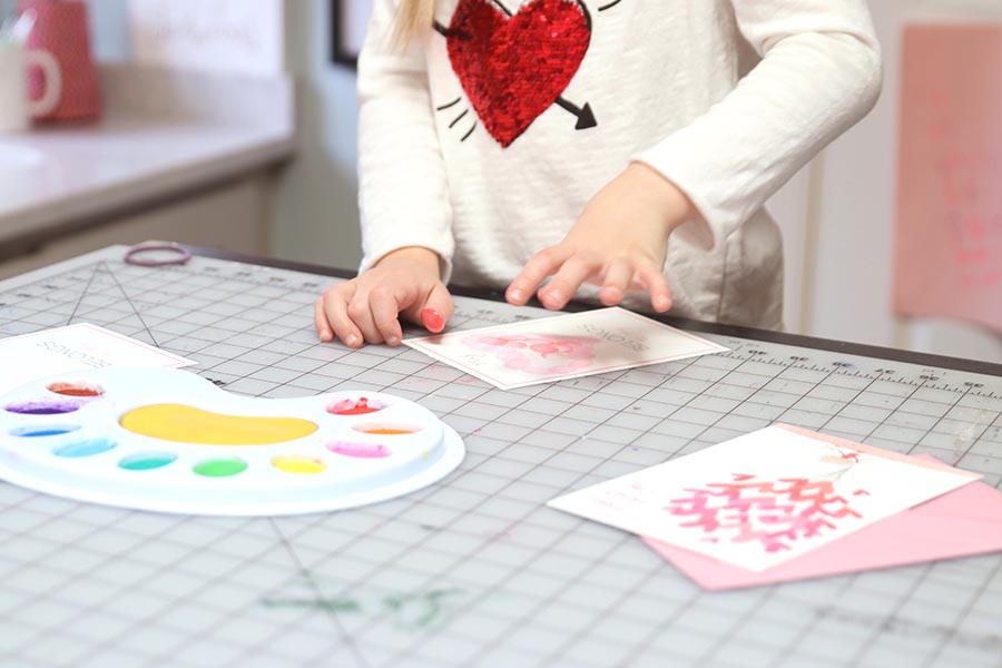 Valentine's Day Thumbprint Kids Art with free printable