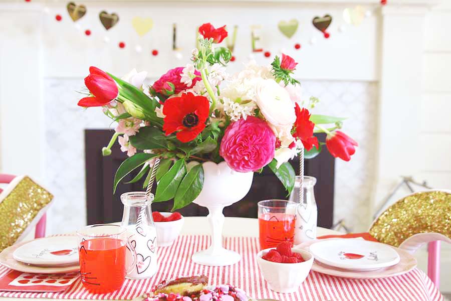 valentine's day table kids