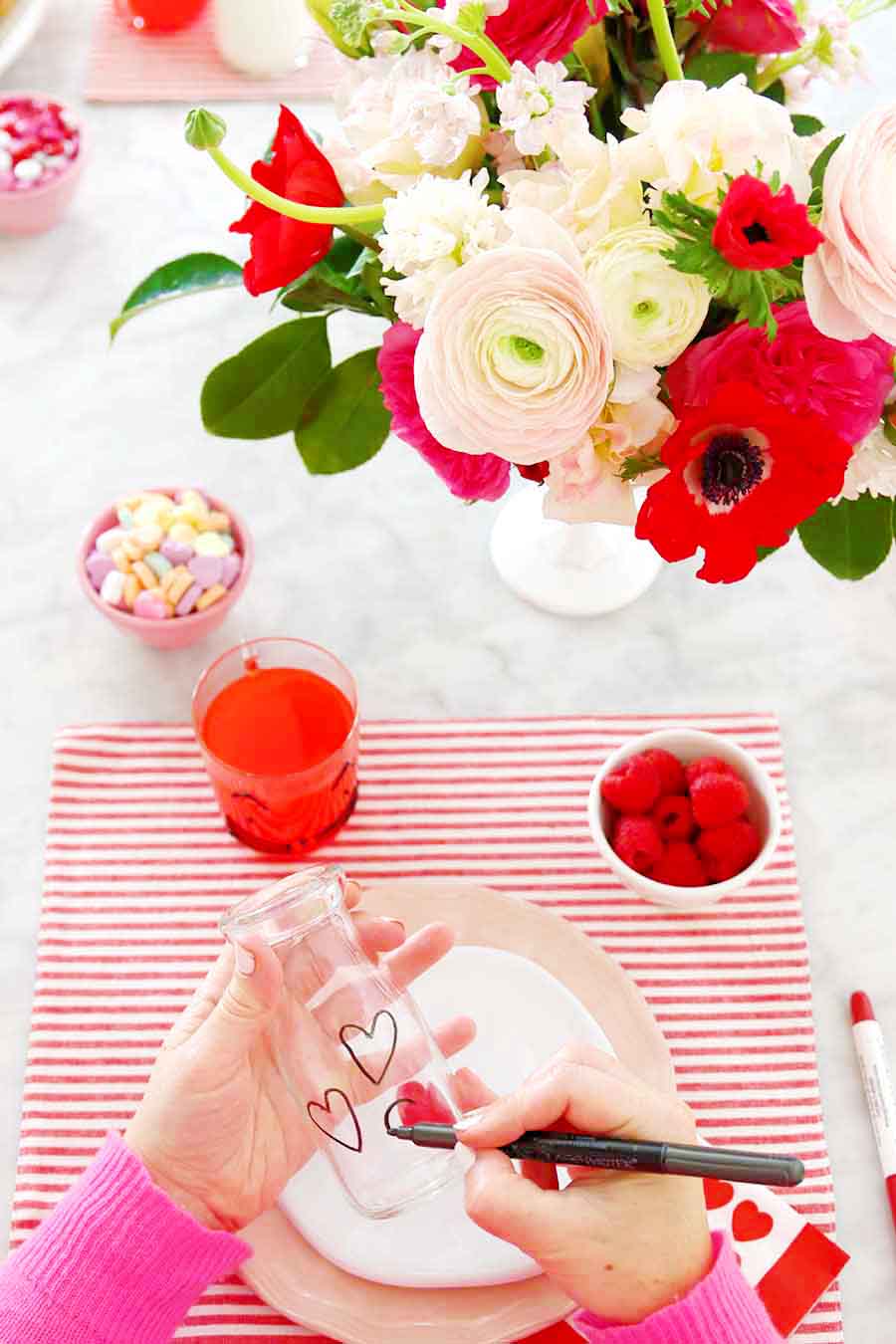 valentine's day table setting