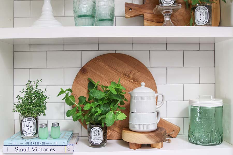 Planting an Indoor Herb Garden using chic candle jars as pots. #DIY #Repurpose #HerbGarden #Fashionablehome