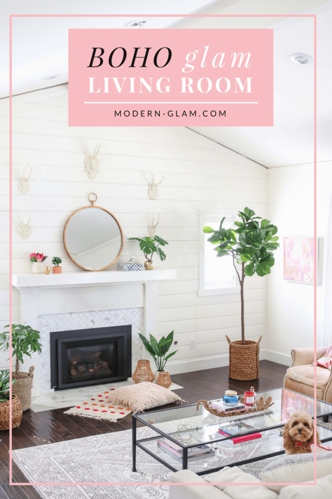 Boho Glam Living Room, Home Tour, Spring home Tour, Blogger Home, Bohemian Modern Feminine 