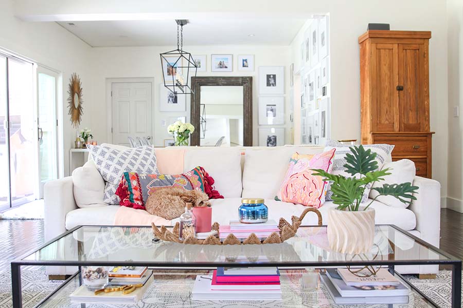 living room boho glam decor