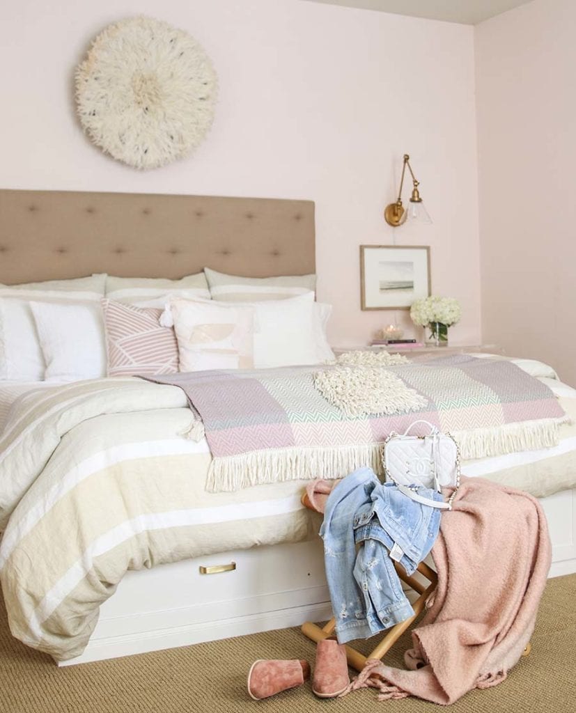 blush bedroom with juju hat