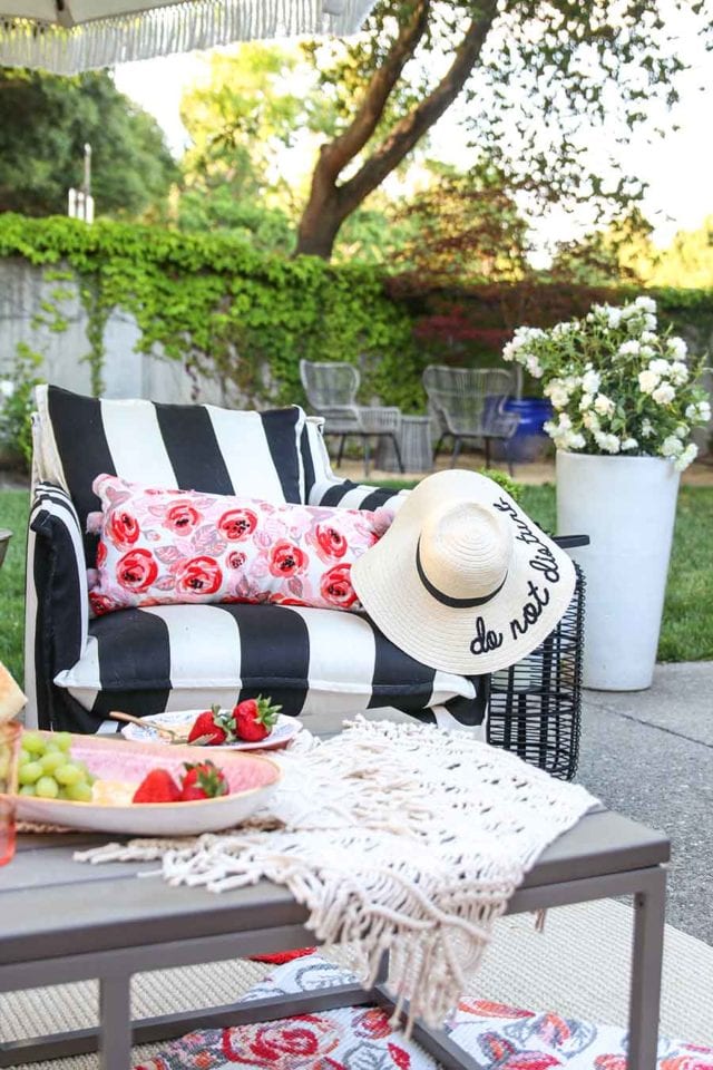 Black and white striped chair