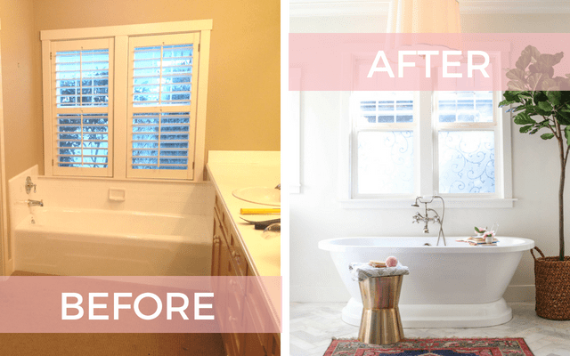 before and after bathroom remodel