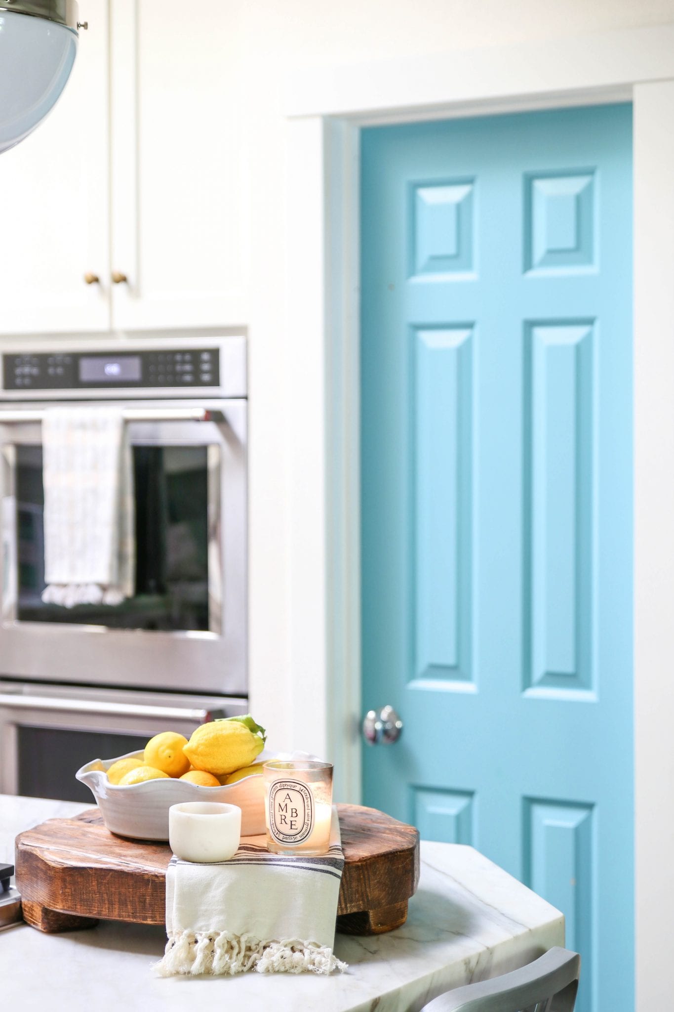 turquoise painted door