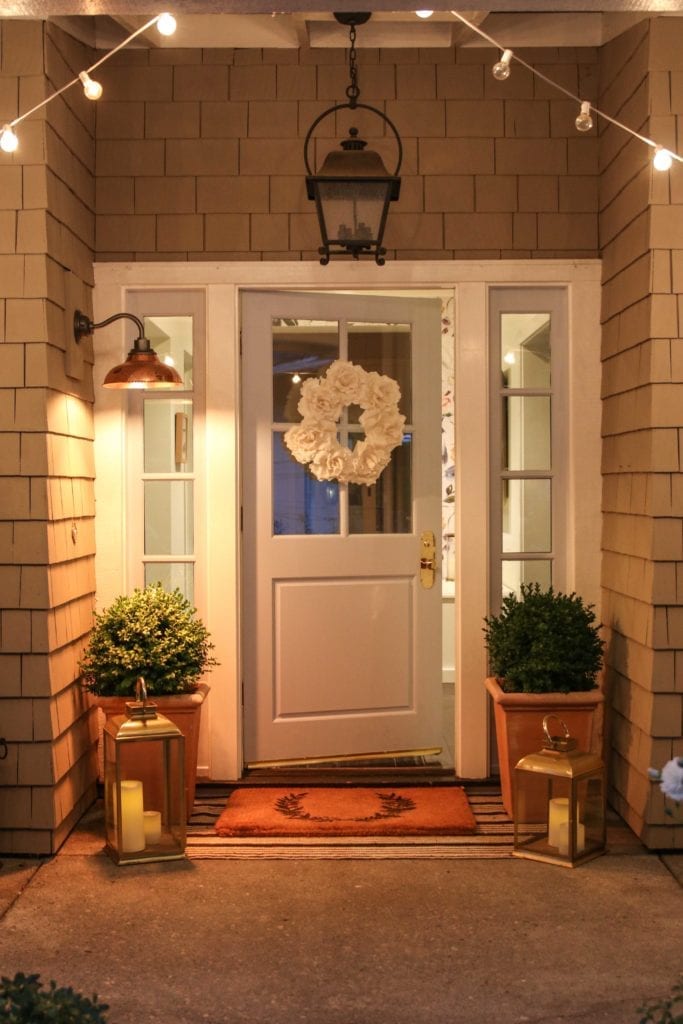 front door at night