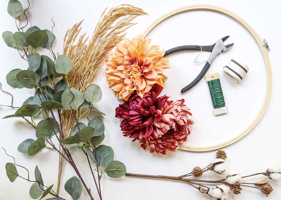 embroidery hoop wreath