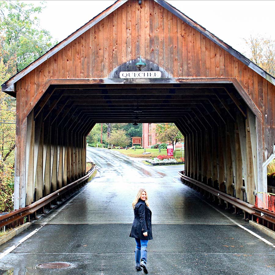 fall in vermont covered bridge