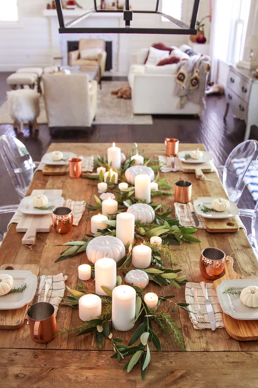 Modern Farmhouse Fall Dining Room Decor - Fall Home Tour