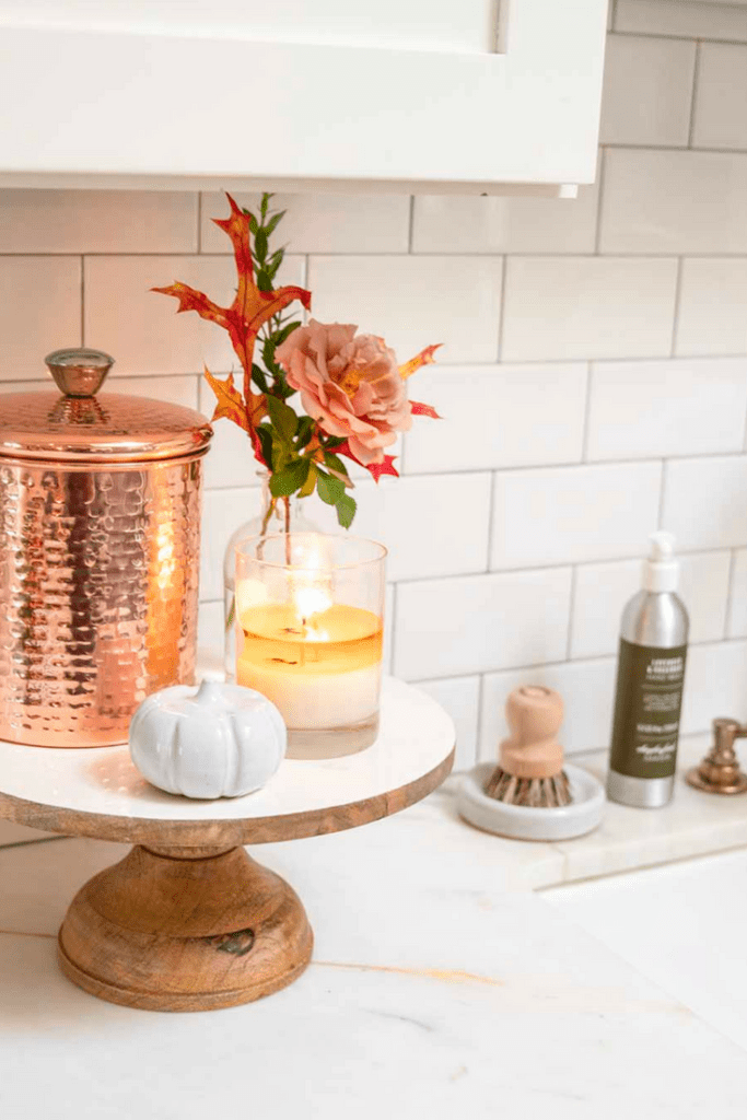 Simple Fall Decorating Ideas in the Kitchen - Modern Glam