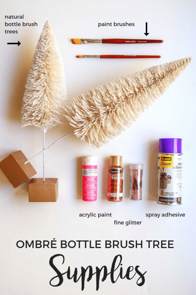 Ombre Bottle Brush Trees A 5 Minute Project Modern Glam