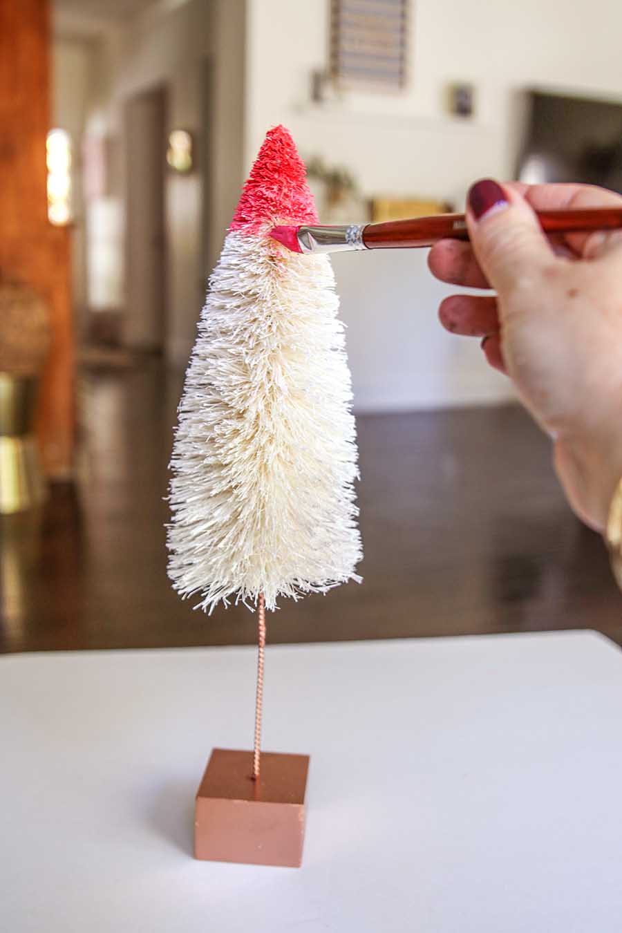 how to paint bottle brush trees