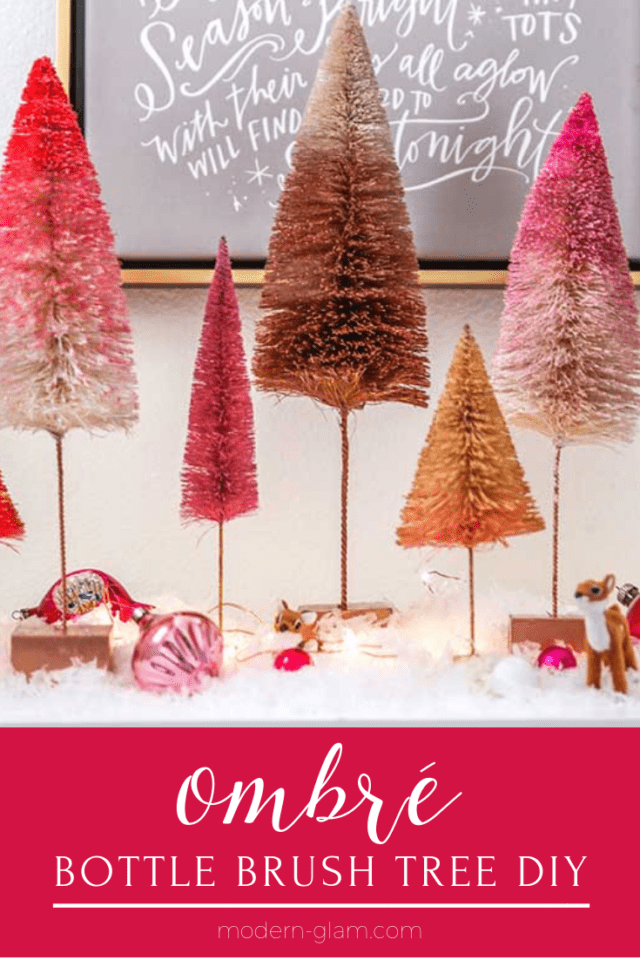 Ombre Bottle Brush Trees A 5 Minute Project Modern Glam