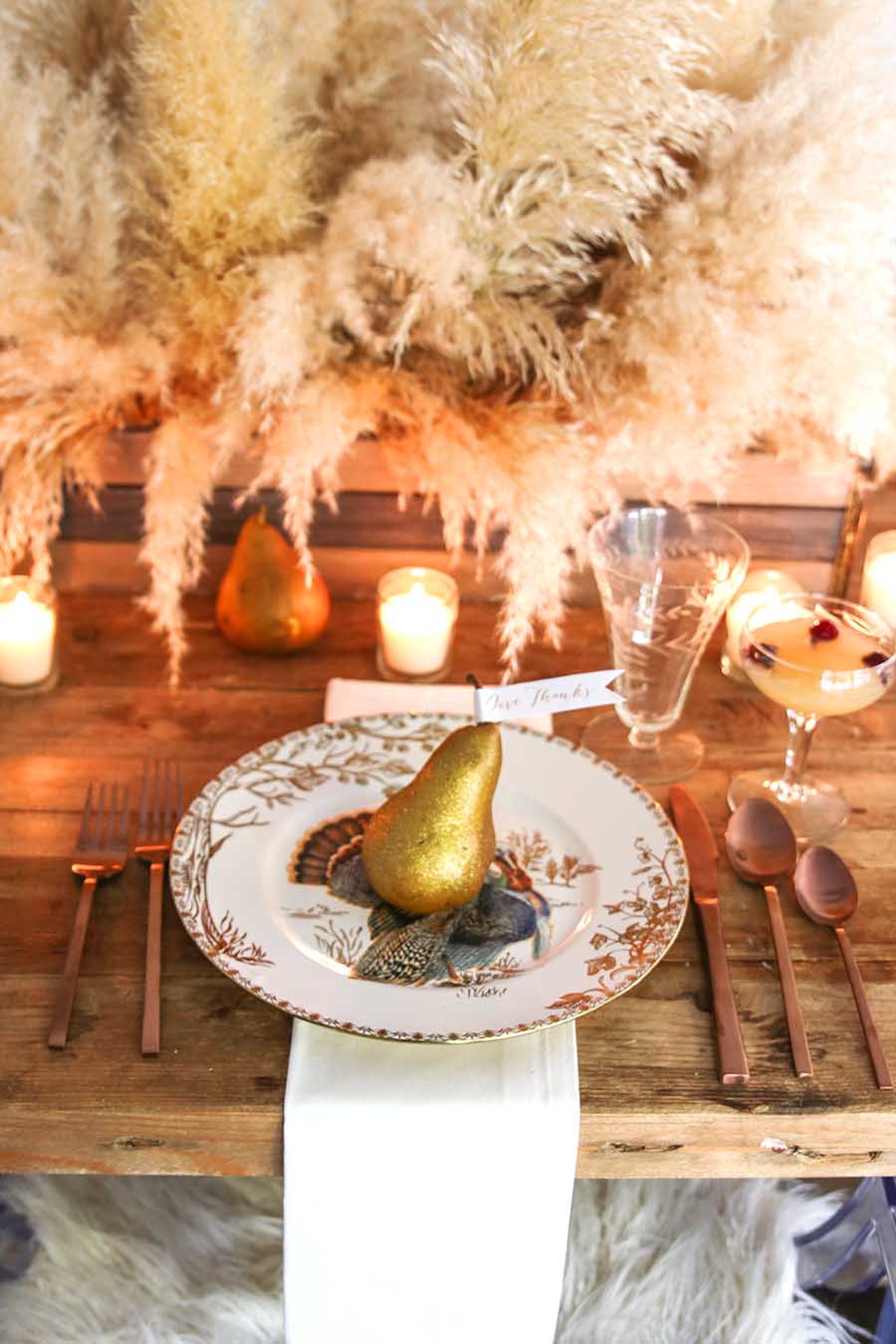 Gold Thanksgiving Place Setting 