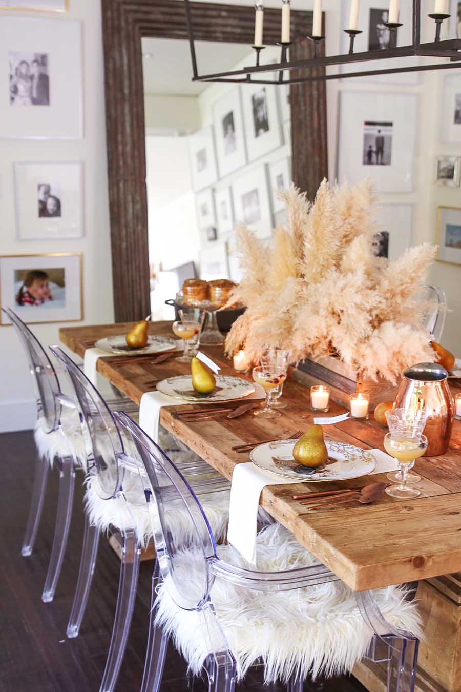 Thanksgiving Table with pampas grass