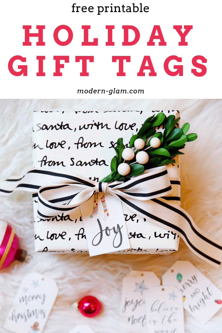 free printable hand lettered christmas gift tags