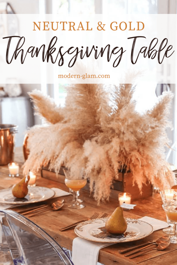 Neutral and Gold Thanksgiving Table