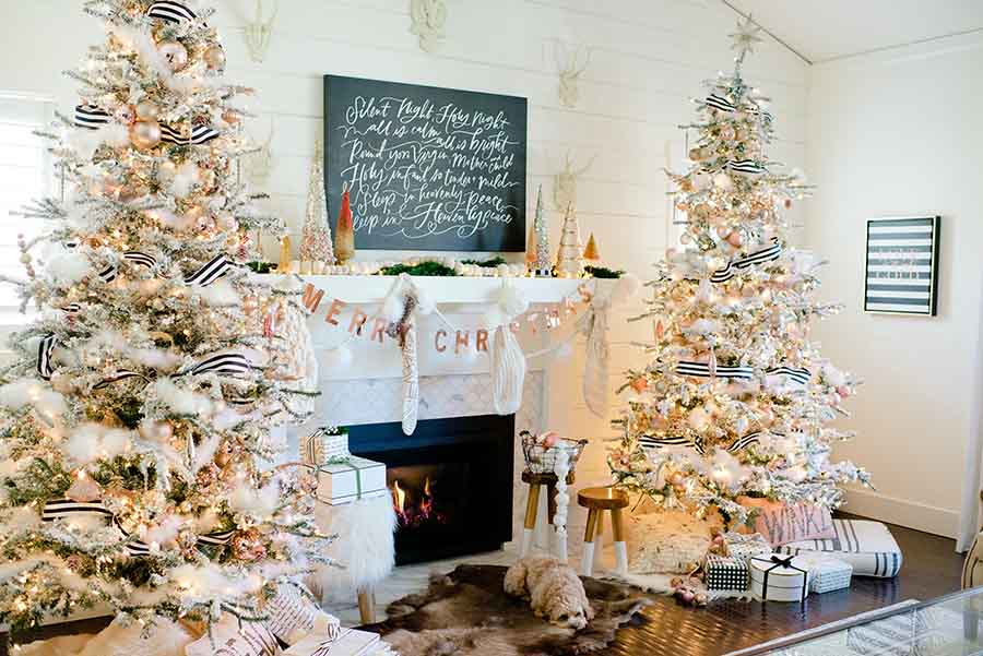 blush and copper christmas