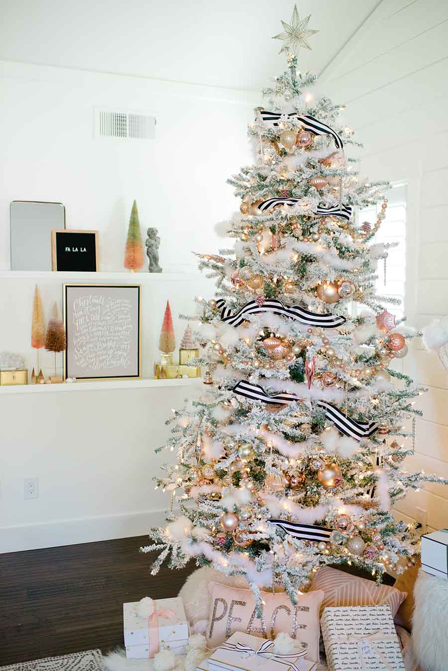 blush and rose gold christmas