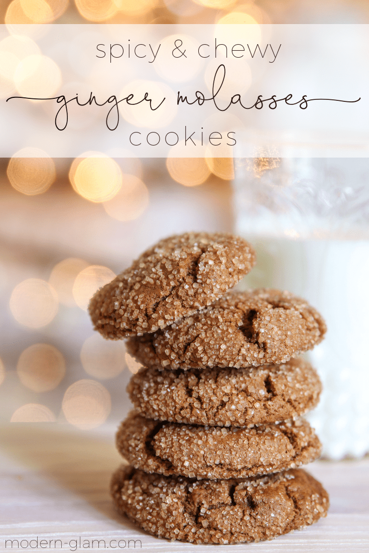 Spicy Chewy Ginger Molasses Cookies