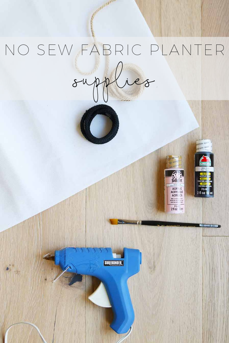 no sew fabric planter diy supplies