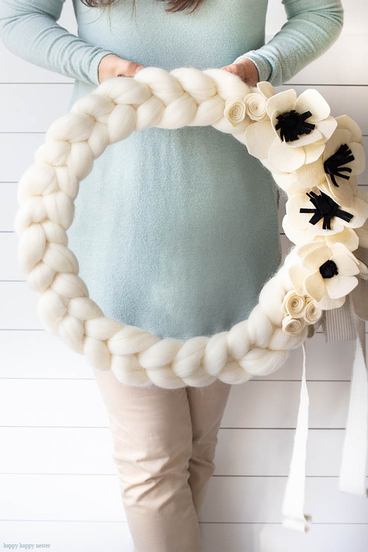 quick and easy arm knitted wreath